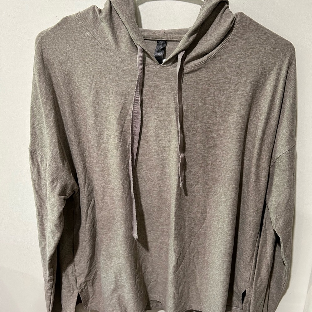 Super Soft Taupe Cropped Running Hoodie Size L